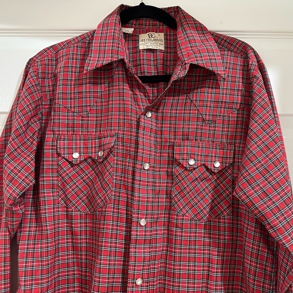 Dee Cee Shirt VTG Plaid Sawtooth Western Sz M 60s Cobain Grunge Red Chri… - Picture 5 of 6